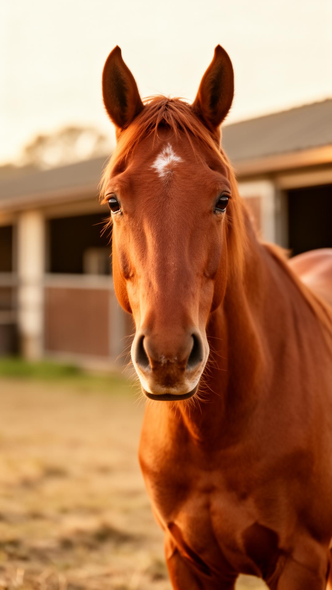 Cheval en liberté dans un pré doré